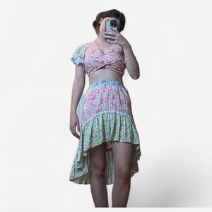 LoveShackFancy Kielle Top and Elias Skirt Cottagecore 2 Piece Set